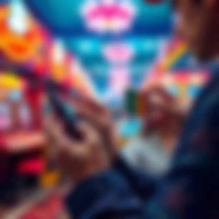 A person analyzing promotional offers on a smartphone