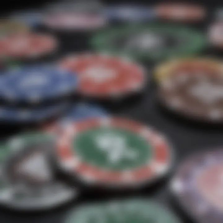 Different materials used in poker chip manufacturing displayed together