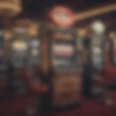 An illustration of different types of video poker machines set against a casino backdrop.