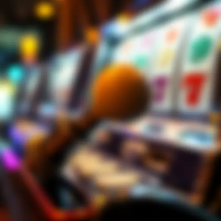 Close-up of a lever on a traditional slot machine