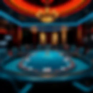 Luxurious poker table setup in an upscale casino