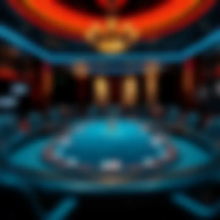 Luxurious poker table setup in an upscale casino