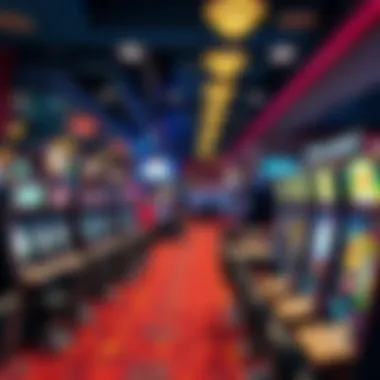 A vibrant gaming floor filled with slot machines and gaming tables