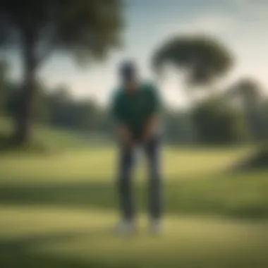 A golfer in action on the green during a tournament