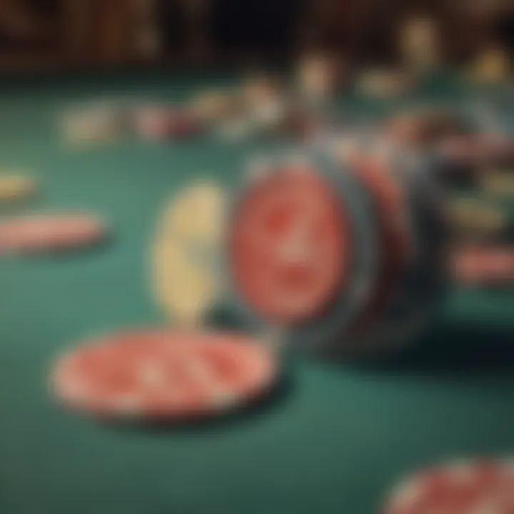 Historical overview of casino chips displayed in a casino setting.