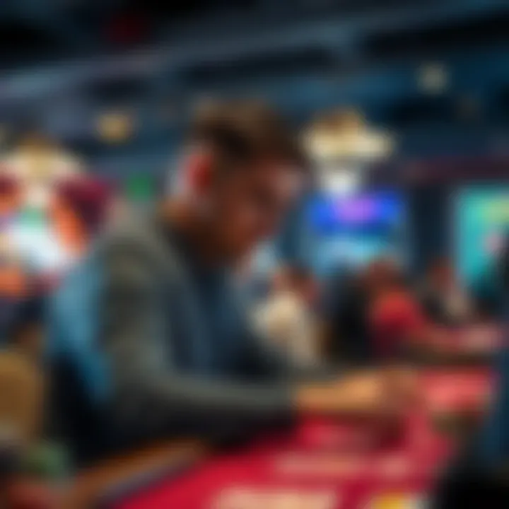 Focus on a player analyzing game scenarios